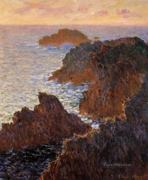  por Arte - Rocas en BelleIle PortDomois Claude Monet